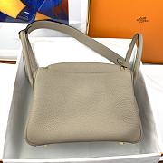 Hermes lindy clemenc TC leather TO holy grail dove grey silver buckle bag 26cm  - 5