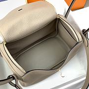 Hermes lindy clemenc TC leather TO holy grail dove grey silver buckle bag 26cm  - 2