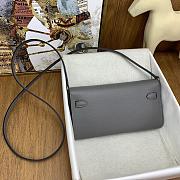 Hermes kelly to go Epsom OL Cumulonimbus gray gold buckle 20x11.5x2.5cm - 2