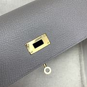 Hermes kelly to go Epsom OL Cumulonimbus gray gold buckle 20x11.5x2.5cm - 3