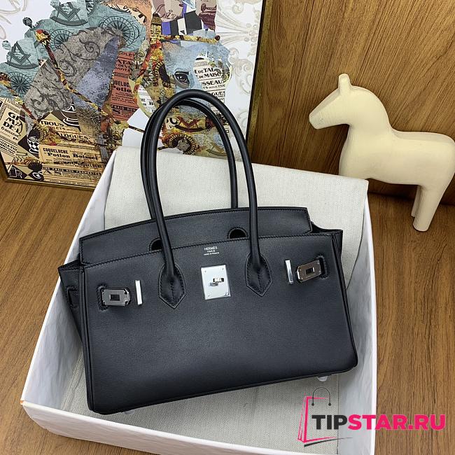 Hermes Birkin shoulder swift leather 29cm black silver buckle - 1