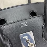 Hermes Birkin shoulder swift leather 29cm black silver buckle - 6