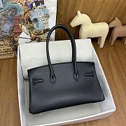 Hermes Birkin shoulder swift leather 29cm black silver buckle - 2