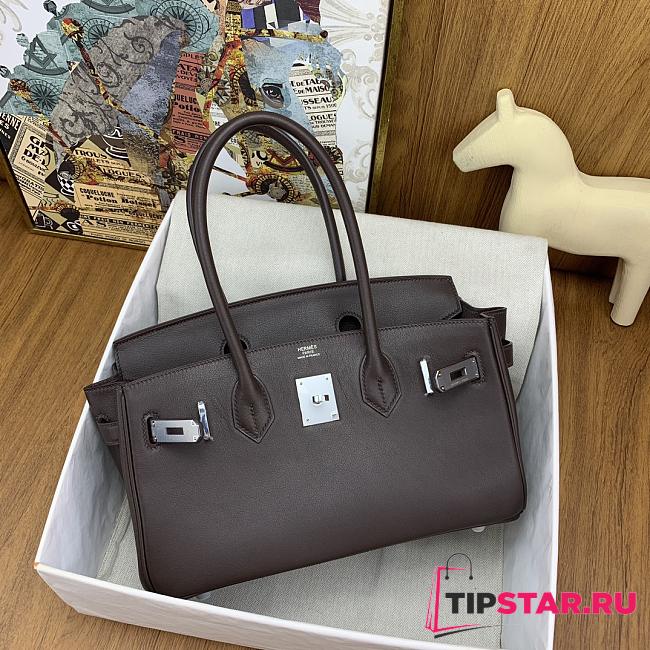 Hermes Birkin shoulder swift leather 29cm OG saddle red silver buckle - 1