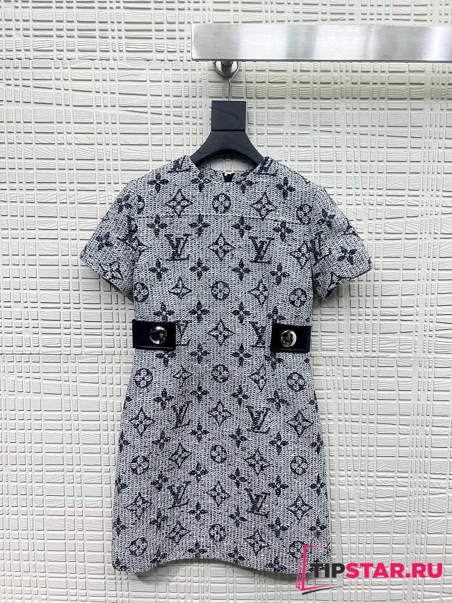 LV full-logo woolen dresses - 1