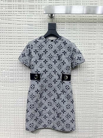 LV full-logo woolen dresses