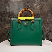 Gucci Diana Bamboo Small Tote Bag Emerald Green Bag 27*24*11cm - 1