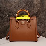 Gucci Diana Bamboo Small Tote Bag Emerald Brown Bag 27*24*11cm - 1