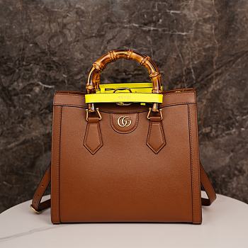 Gucci Diana Bamboo Small Tote Bag Emerald Brown Bag 27*24*11cm