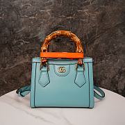 Gucci Diana Bamboo Mini Tote Bag Emerald Light Blue Bag 20*16*10cm - 1