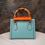 Gucci Diana Bamboo Mini Tote Bag Emerald Light Blue Bag 20*16*10cm - 2