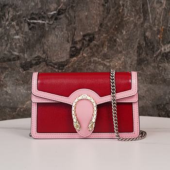 Gucci Dionysus Leather Mini Bag Red Pink 16.5*10*4cm