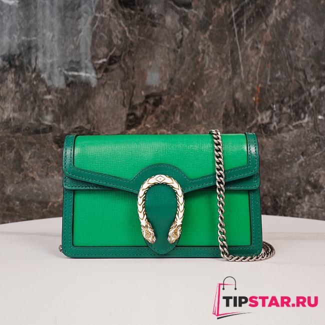 Gucci Dionysus Leather Mini Bag Emerald Green 16.5*10*4cm  - 1