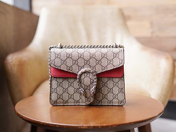 Gucci Dionysus Canvas Shoulder Bag Red 20*15.5*5cm