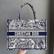  Dior Book Tote Shopping Bag Blue Tiger Medium 36.5cm - 1