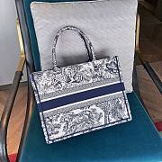  Dior Book Tote Shopping Bag Blue Tiger Medium 36.5cm - 6