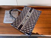 DIOR Book Tote Shopping Bag Fabric Blue 36.5cm - 1