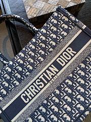 DIOR Book Tote Shopping Bag Fabric Blue 36.5cm - 5