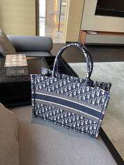 DIOR Book Tote Shopping Bag Fabric Blue 36.5cm - 4