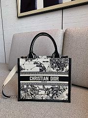 Dior Book Tote With Leather Black and White Small 26.5cm - 1