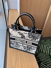 Dior Book Tote With Leather Black and White Small 26.5cm - 6