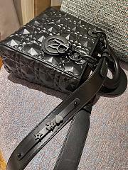 Dior Diana bag Lady Frosted Diamond Black 20cm   - 3