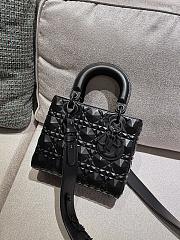 Dior Diana bag Lady Frosted Diamond Black 20cm   - 2