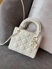 Dior Lady 17cm Pure White Bag  - 3