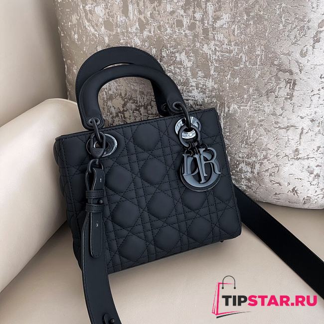 Dior Lady Matte Black Bag 20cm - 1