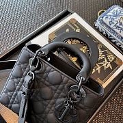 Dior Lady Matte Black Bag 20cm - 4