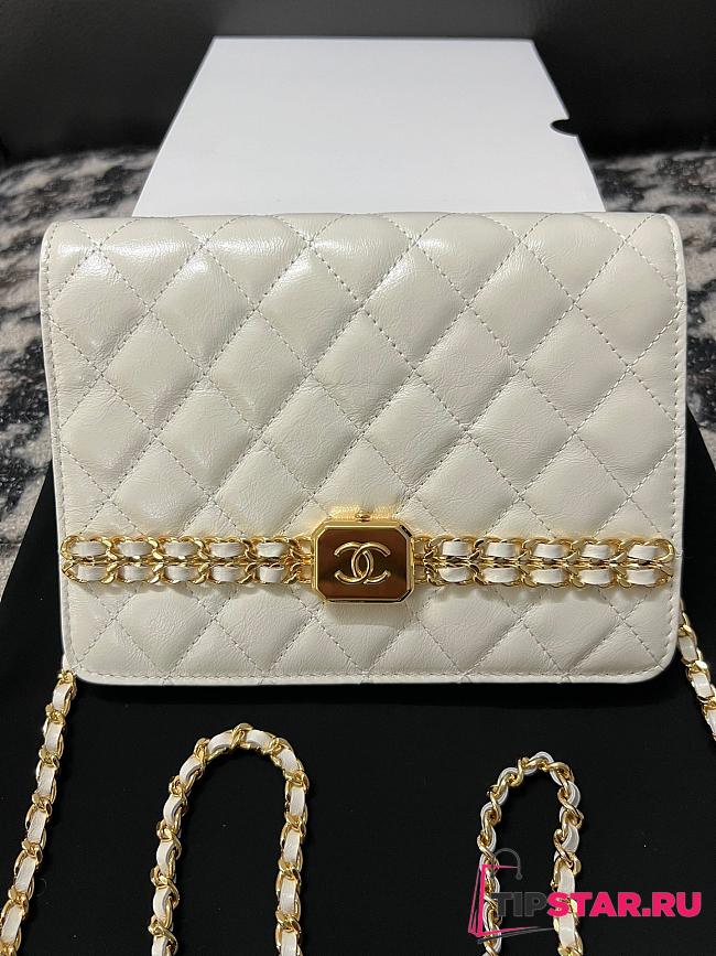 CHANEL Chain Clutch OffWhite Bag 19CM - 1