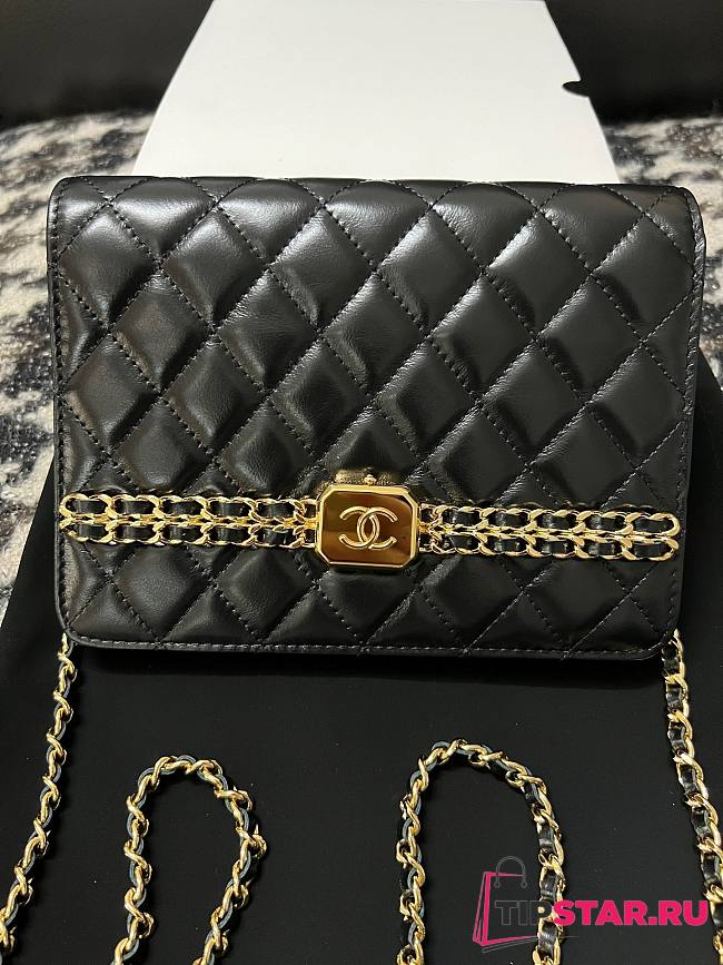 CHANEL Chain Clutch Black Bag 19CM - 1