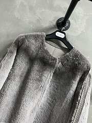 Maxmara Fur And Leather Grey Coat - 6