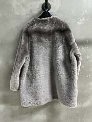 Maxmara Fur And Leather Grey Coat - 5