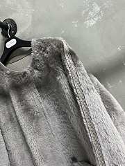 Maxmara Fur And Leather Grey Coat - 3