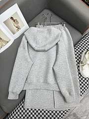 Gucci Hooded Pullover Grey Sweater & Skirt  - 2