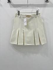 Valentino Hepburn Style Retro Pleated White Short Skirt - 1