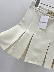 Valentino Hepburn Style Retro Pleated White Short Skirt - 6