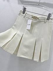 Valentino Hepburn Style Retro Pleated White Short Skirt - 5