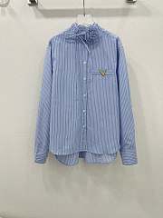 Valentino blue and white contra striped shirt - 1