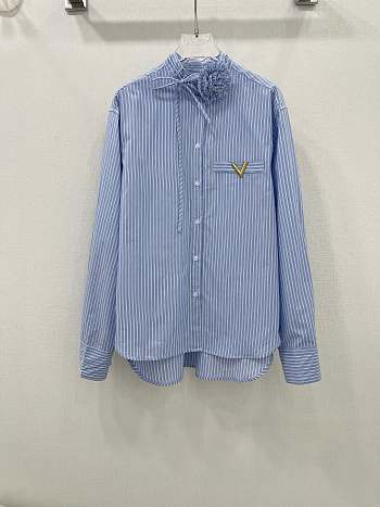 Valentino blue and white contra striped shirt