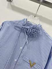 Valentino blue and white contra striped shirt - 5