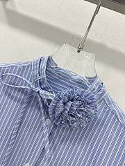 Valentino blue and white contra striped shirt - 3