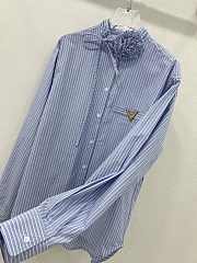 Valentino blue and white contra striped shirt - 4