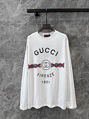 Gucci Letter Print Round Neck Long-sleeved T-shirt - 1