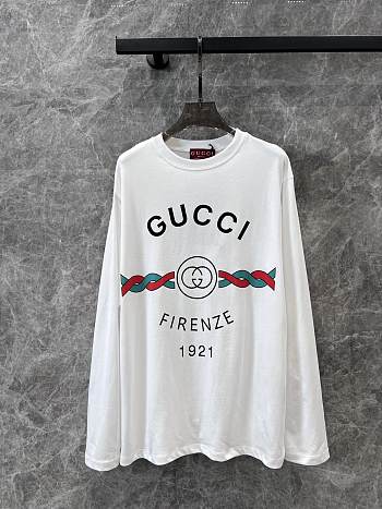 Gucci Letter Print Round Neck Long-sleeved T-shirt