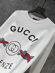 Gucci Letter Print Round Neck Long-sleeved T-shirt - 5