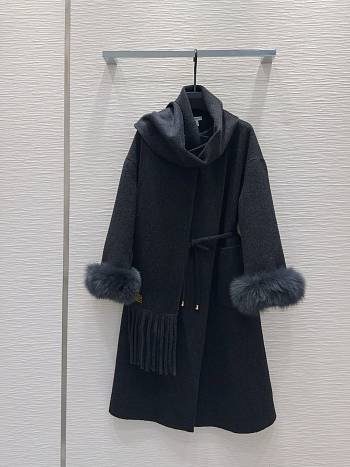 Loewe Double-faced Cashmere Black Coat