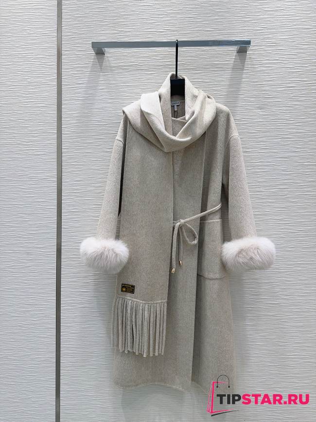 Loewe Double-faced Cashmere Grey Coat - 1