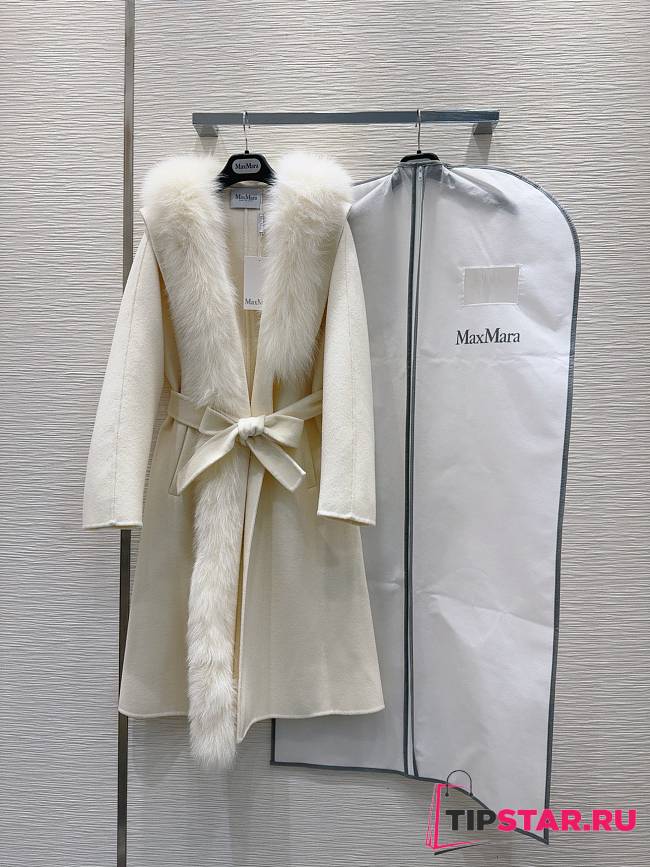 Max Mara Double-faced Cashmere White Coat - 1